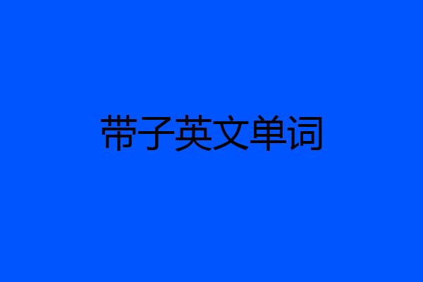 带子英文单词