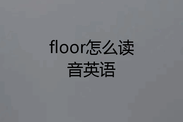 floor怎么读音英语