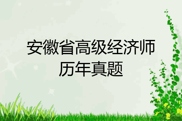 安徽省高级经济师历年真题