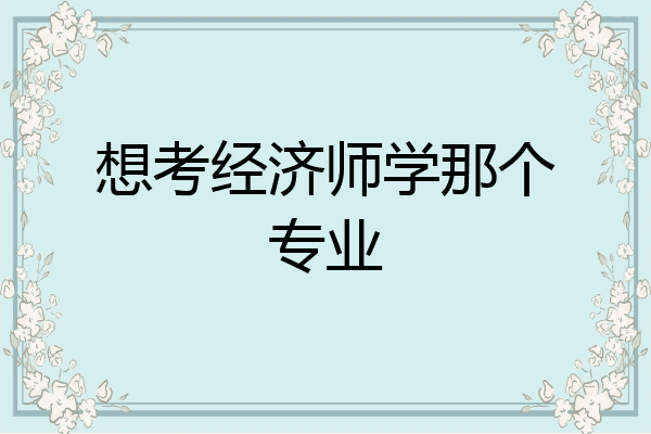 想考经济师学那个专业