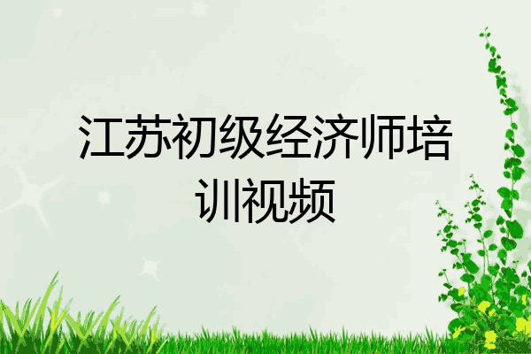 江苏初级经济师培训视频