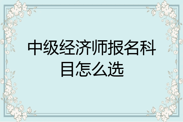 中级经济师报名科目怎么选