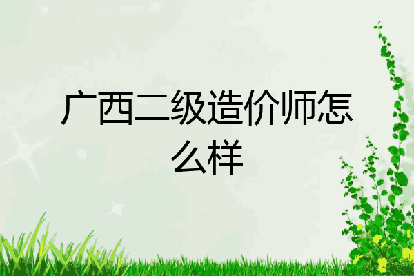 广西二级造价师怎么样