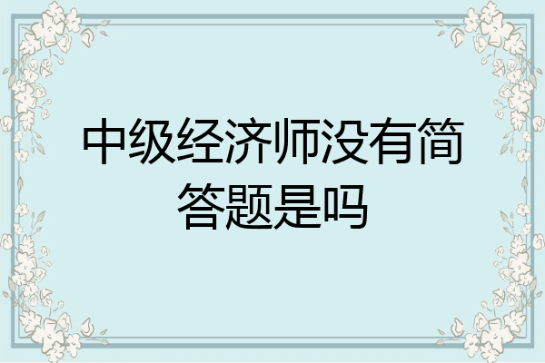 中级经济师没有简答题是吗