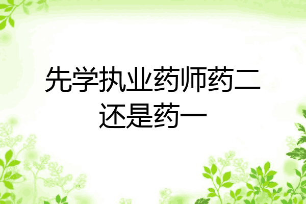 先学执业药师药二还是药一