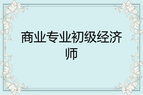 商业专业初级经济师