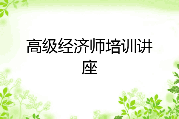 高级经济师培训讲座