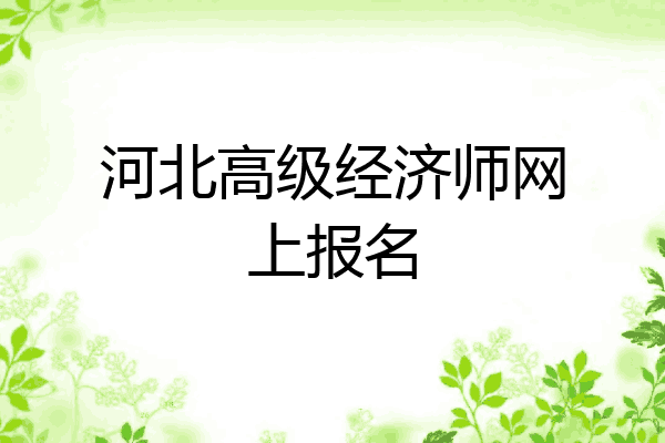 河北高级经济师网上报名