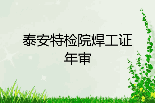 泰安特检院焊工证年审