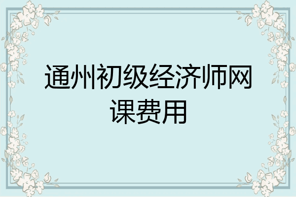 通州初级经济师网课费用