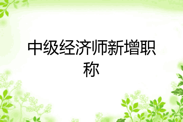 中级经济师新增职称