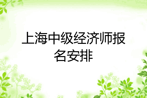 上海中级经济师报名安排