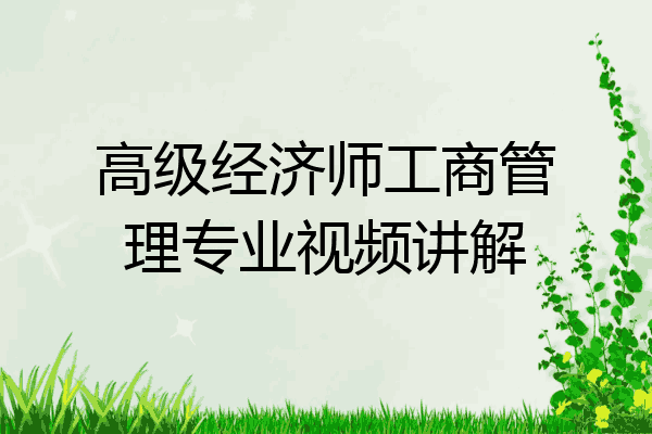 高级经济师工商管理专业视频讲解