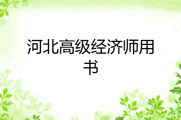河北高级经济师用书
