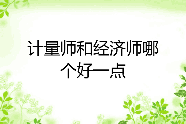 计量师和经济师哪个好一点