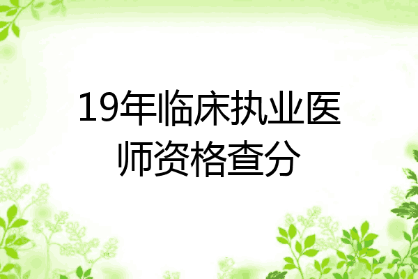 19年临床执业医师资格查分