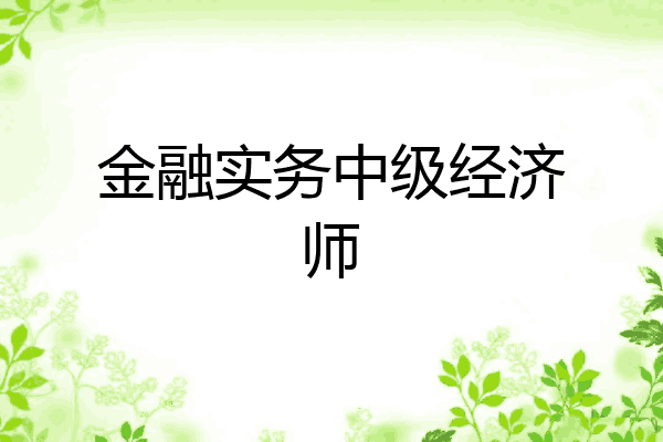 金融实务中级经济师