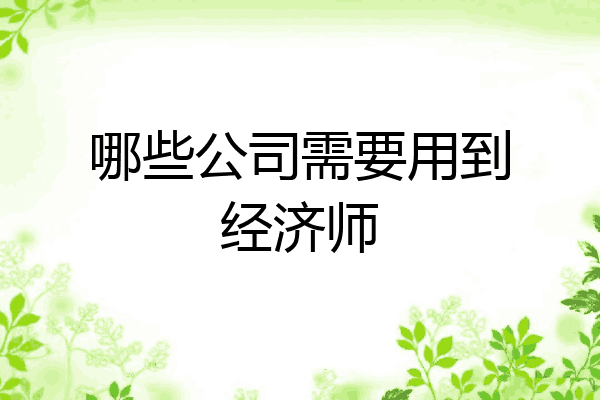 哪些公司需要用到经济师