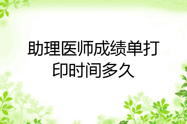 助理医师成绩单打印时间多久