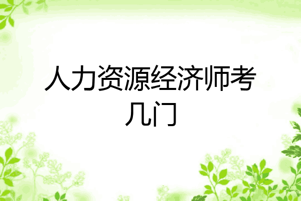 人力资源经济师考几门