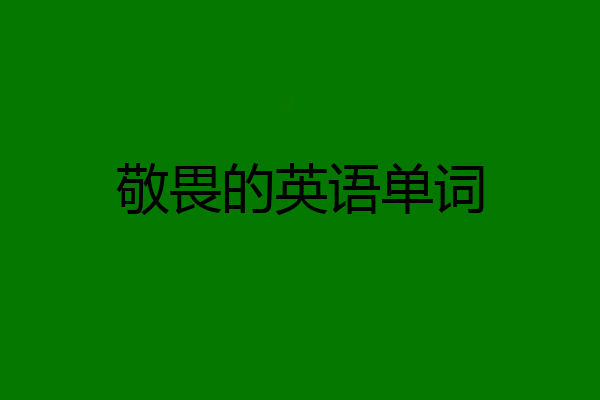 敬畏的英语单词