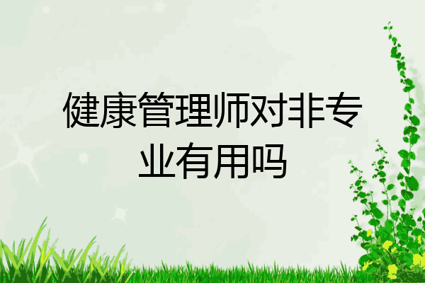 健康管理师对非专业有用吗
