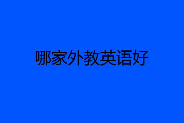 哪家外教英语好