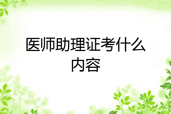 医师助理证考什么内容