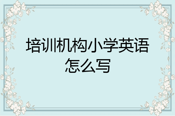 培训机构小学英语怎么写