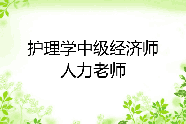 护理学中级经济师人力老师