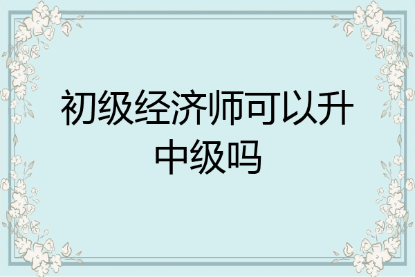 初级经济师可以升中级吗
