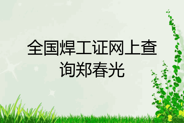 全国焊工证网上查询郑春光