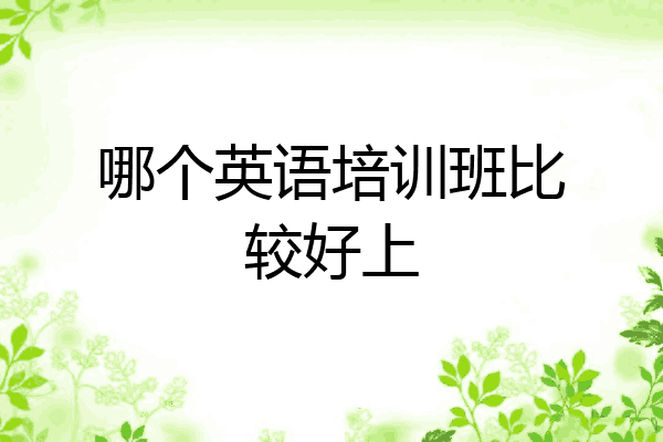 哪个英语培训班比较好上