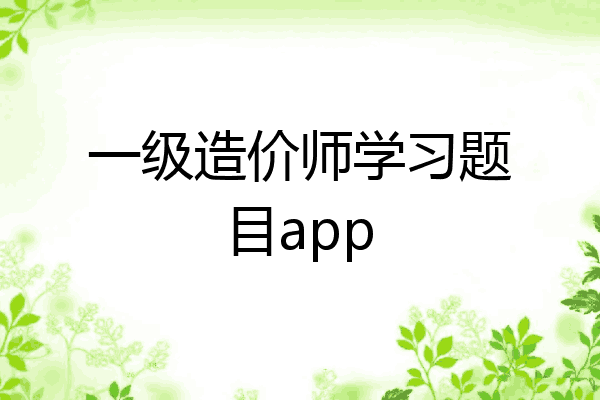 一级造价师学习题目app