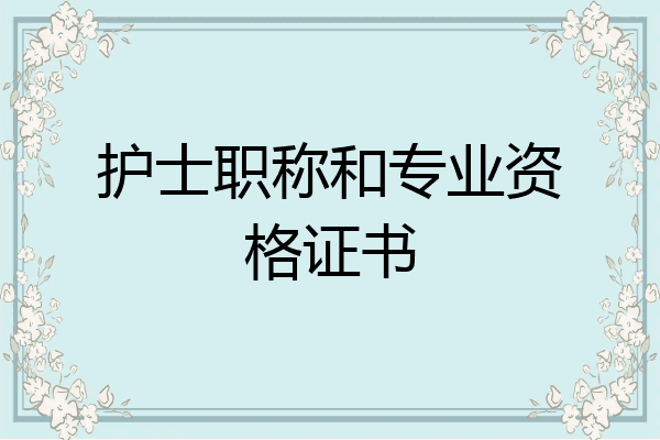 护士职称和专业资格证书