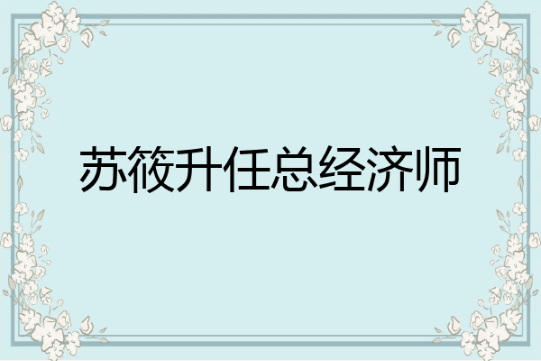 苏筱升任总经济师