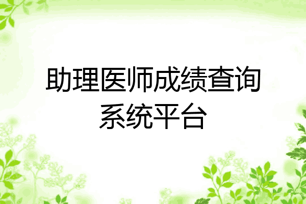 助理医师成绩查询系统平台