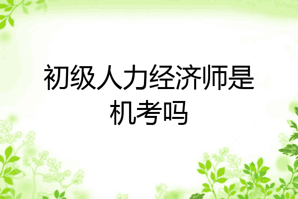 初级人力经济师是机考吗