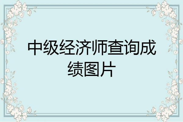 中级经济师查询成绩图片