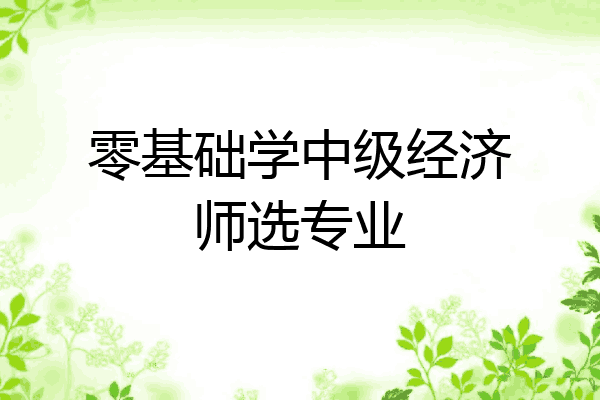 零基础学中级经济师选专业