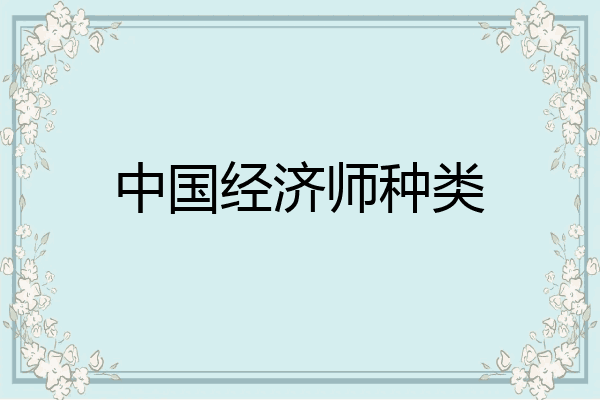 中国经济师种类