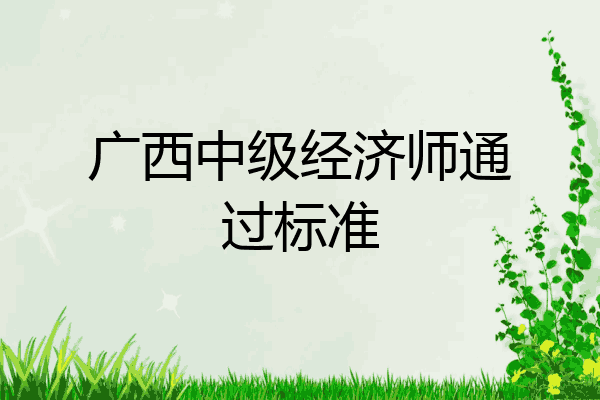 广西中级经济师通过标准