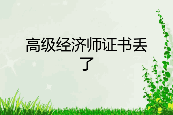 高级经济师证书丢了
