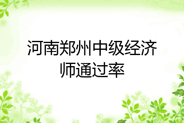 河南郑州中级经济师通过率