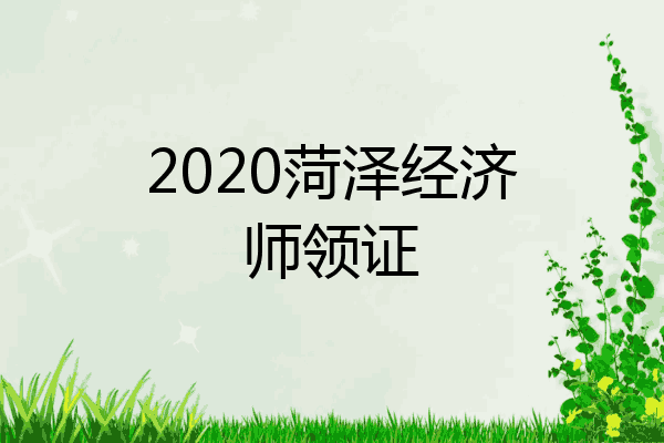 2020菏泽经济师领证