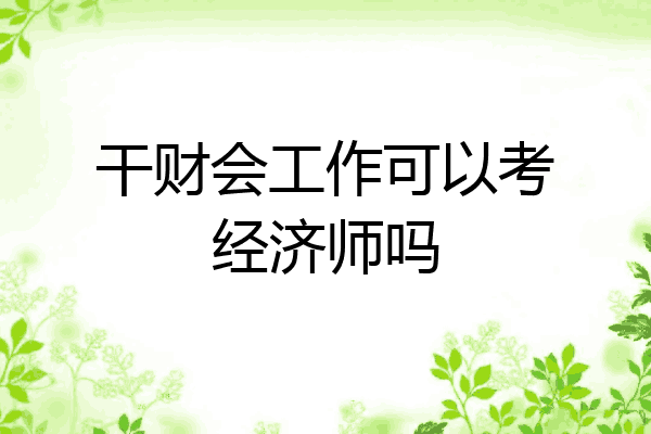 干财会工作可以考经济师吗