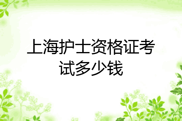 上海护士资格证考试多少钱
