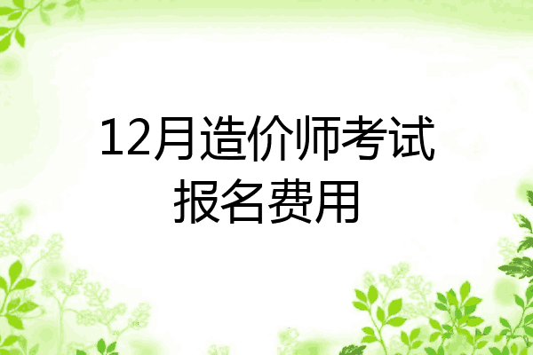 12月造价师考试报名费用