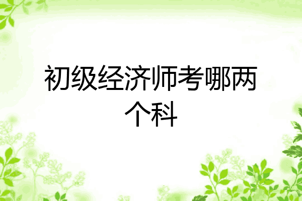 初级经济师考哪两个科