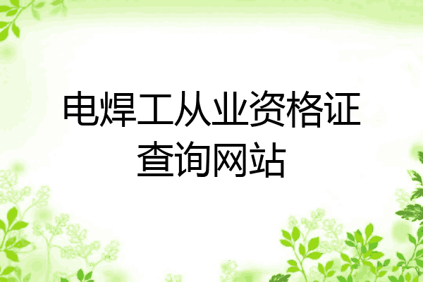 电焊工从业资格证查询网站